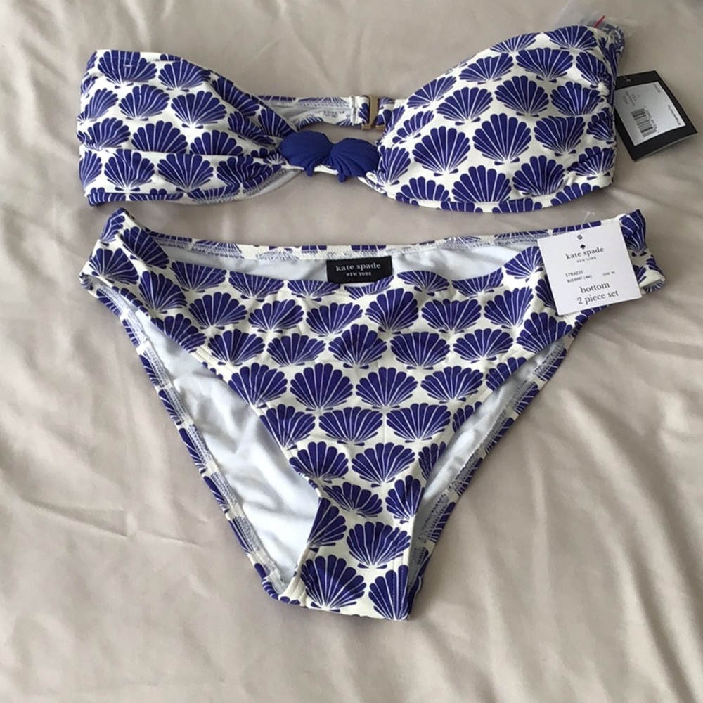 Kate Spade Blue and White Bikini Set